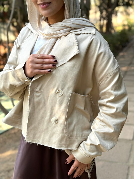 Gbardine Jacket in beige