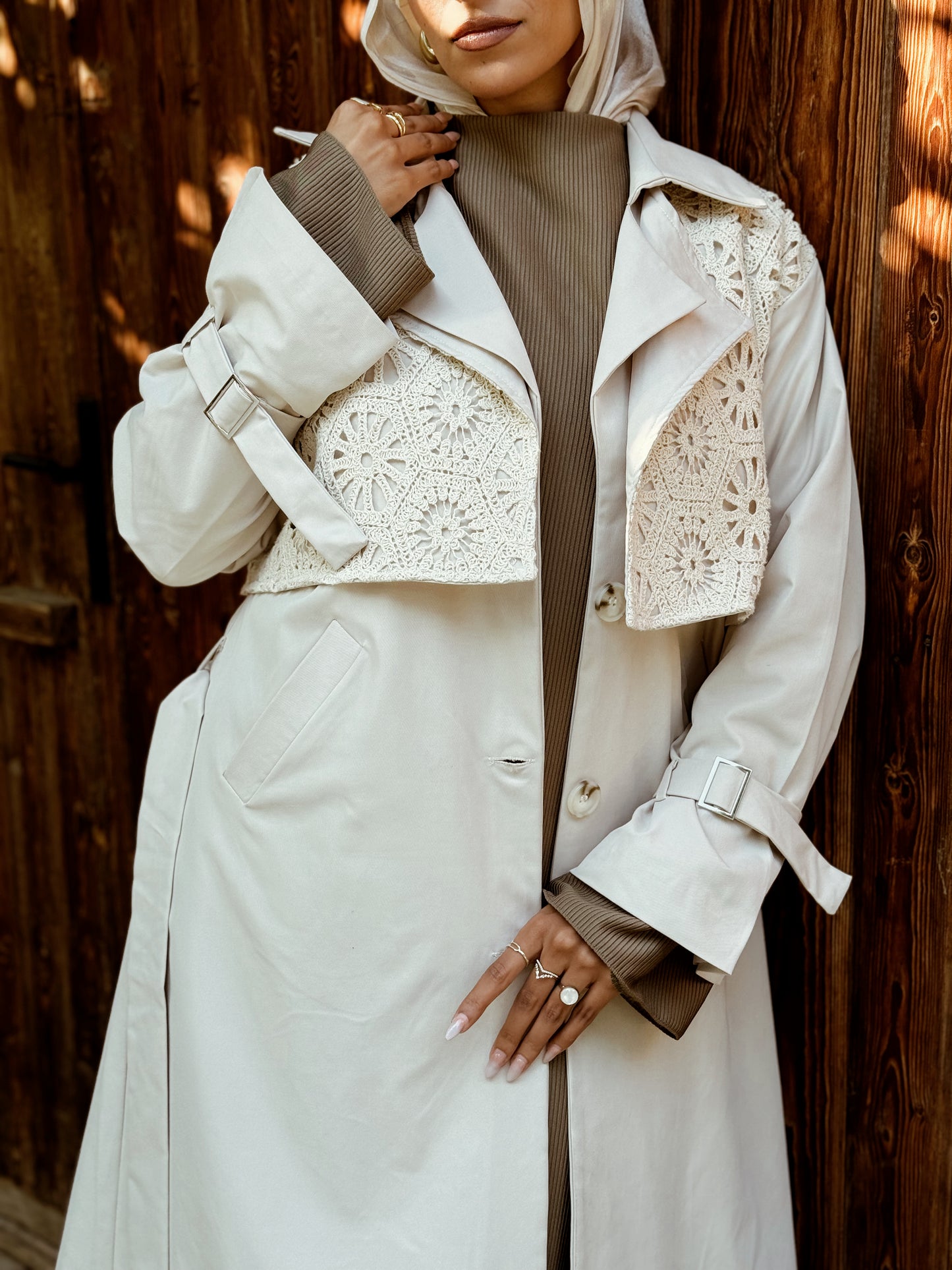 Crochet Trench Coat